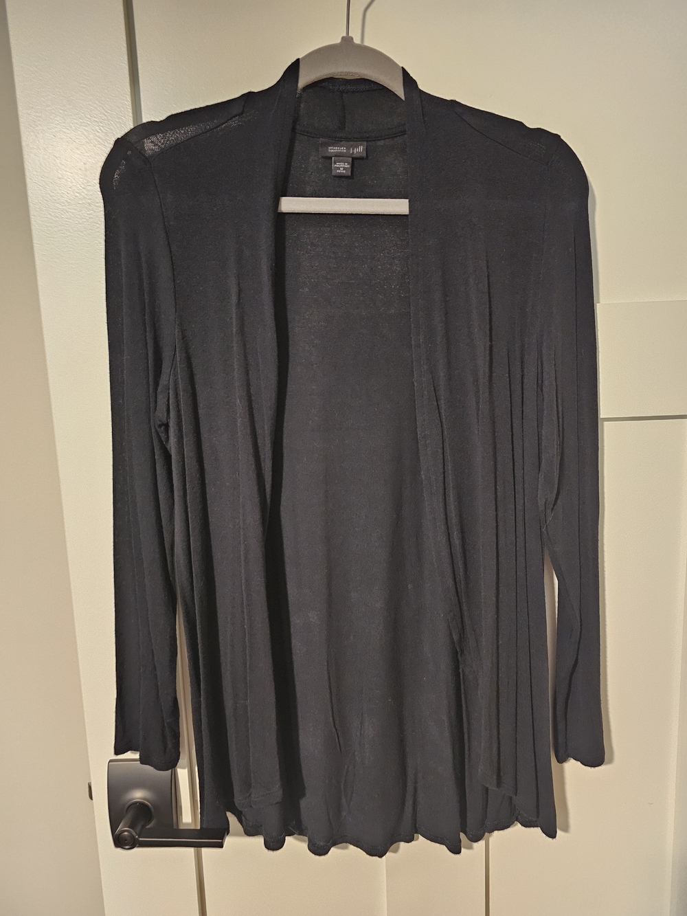 J.Jill Wearever Black Open-Front Lightweight Cardigan